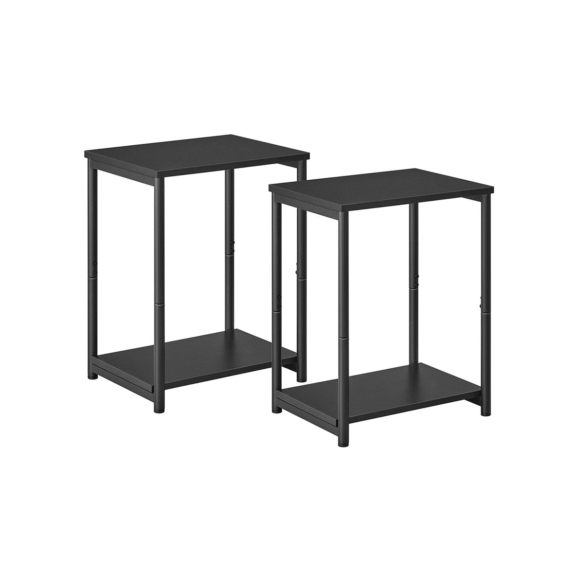2-Tier End Table - Set of 2 - Steel Frame