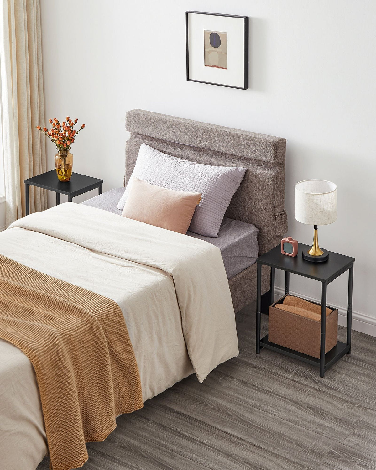 2-Tier End Table - Set of 2 - Steel Frame