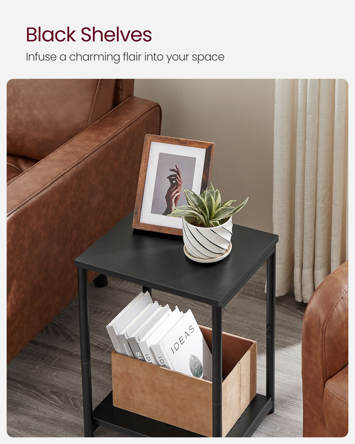 2-Tier End Table - Set of 2 - Steel Frame