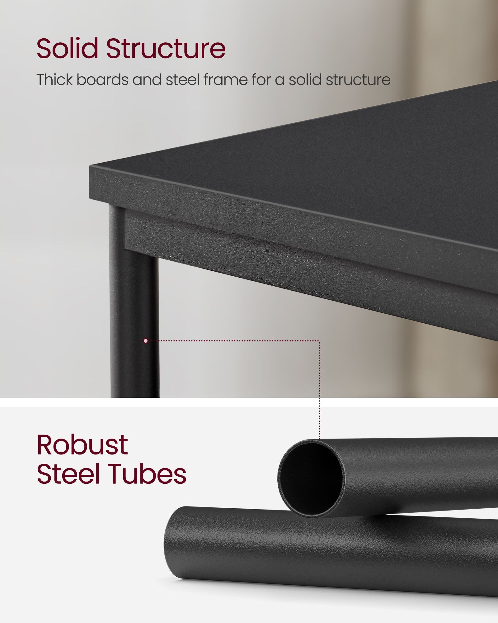 End Table - 2-Tier with Storage Shelf - Steel - Classic Black