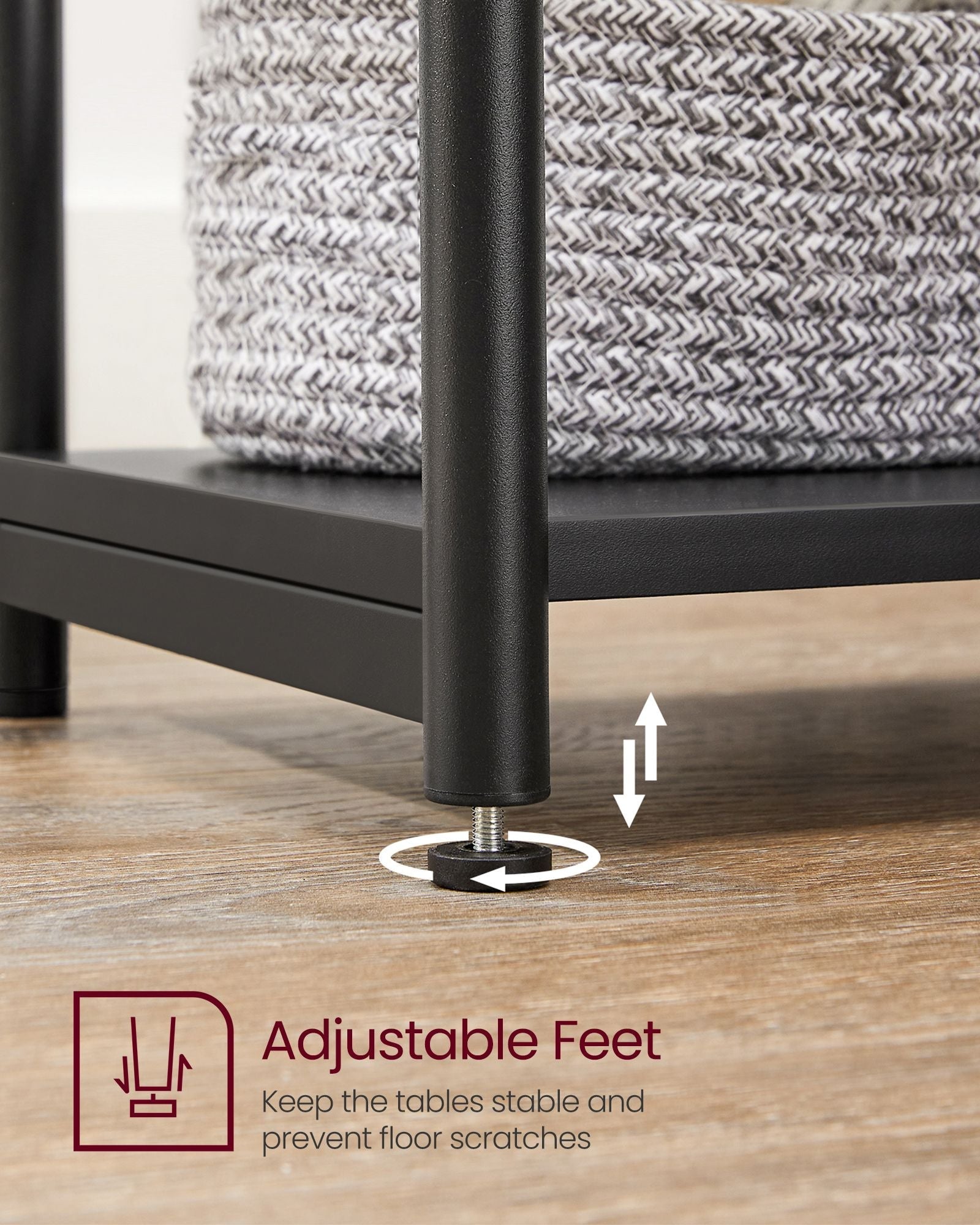 2-Tier End Table - Set of 2 - Steel Frame