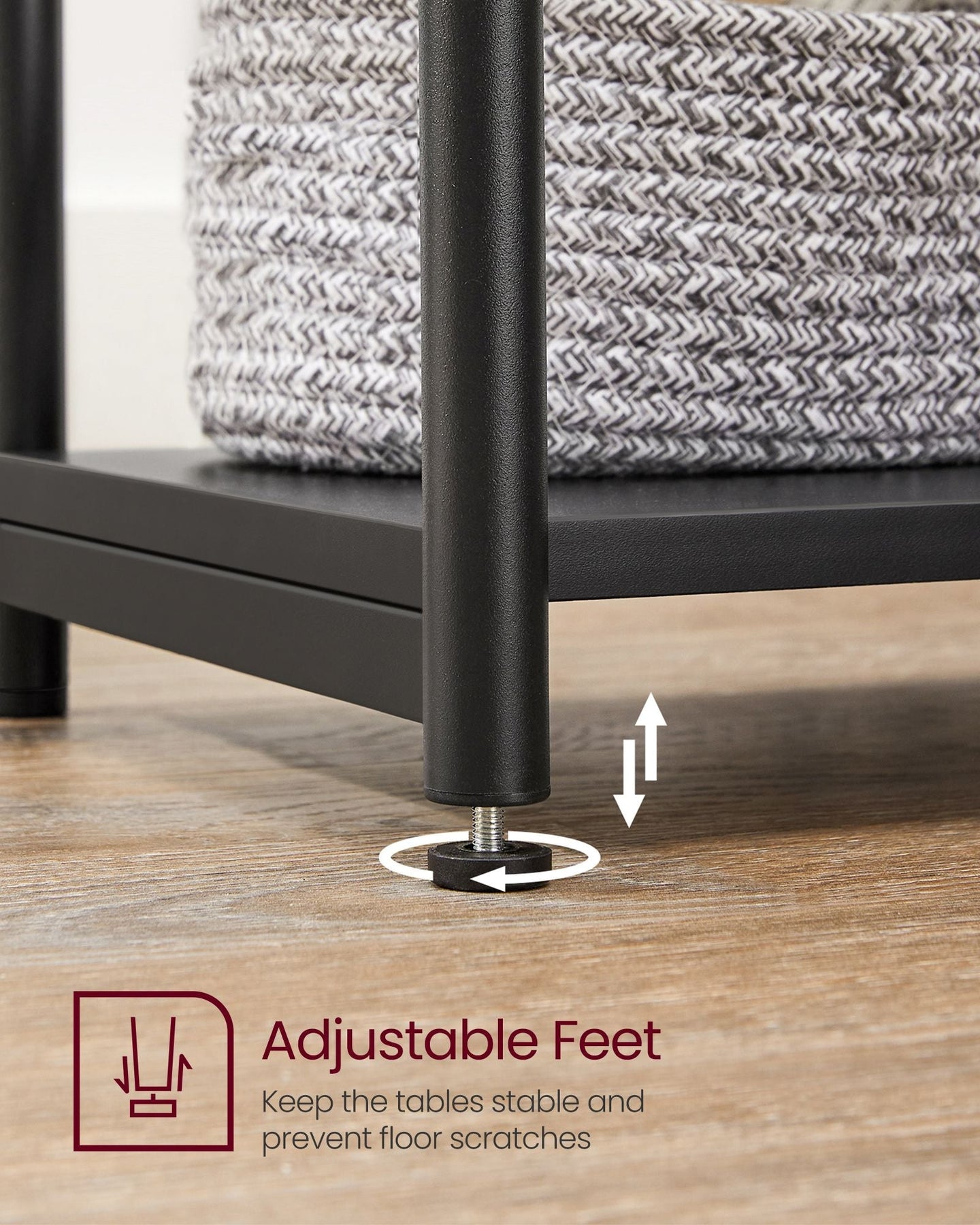 2-Tier End Table - Set of 2 - Steel Frame