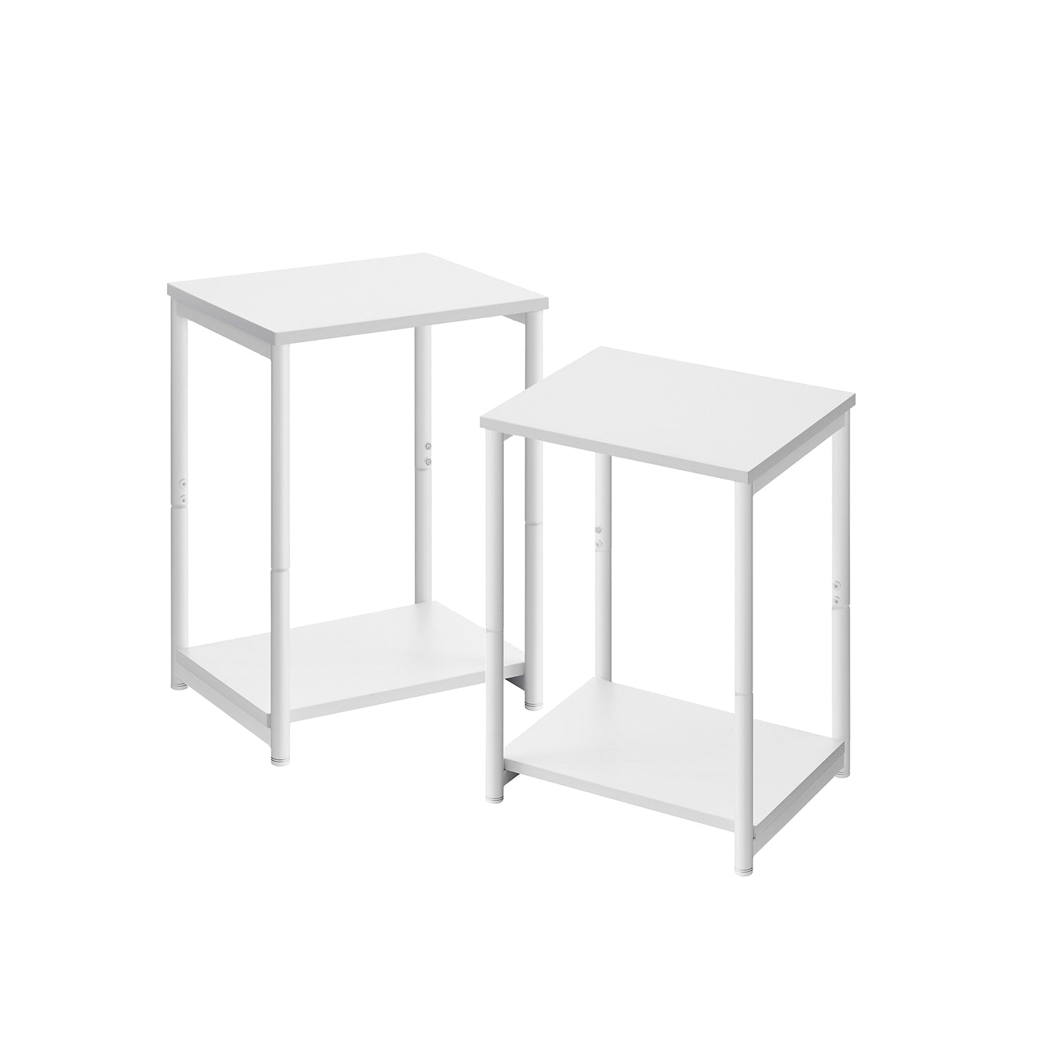 2-Tier End Table - Set of 2 - Steel Frame - Easy to Assemble