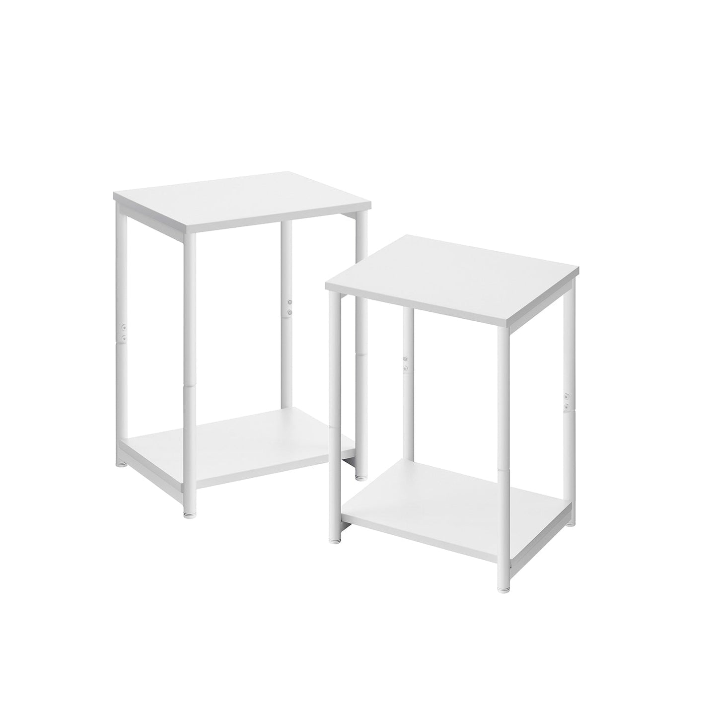 2-Tier End Table - Set of 2 - Steel Frame - Easy to Assemble