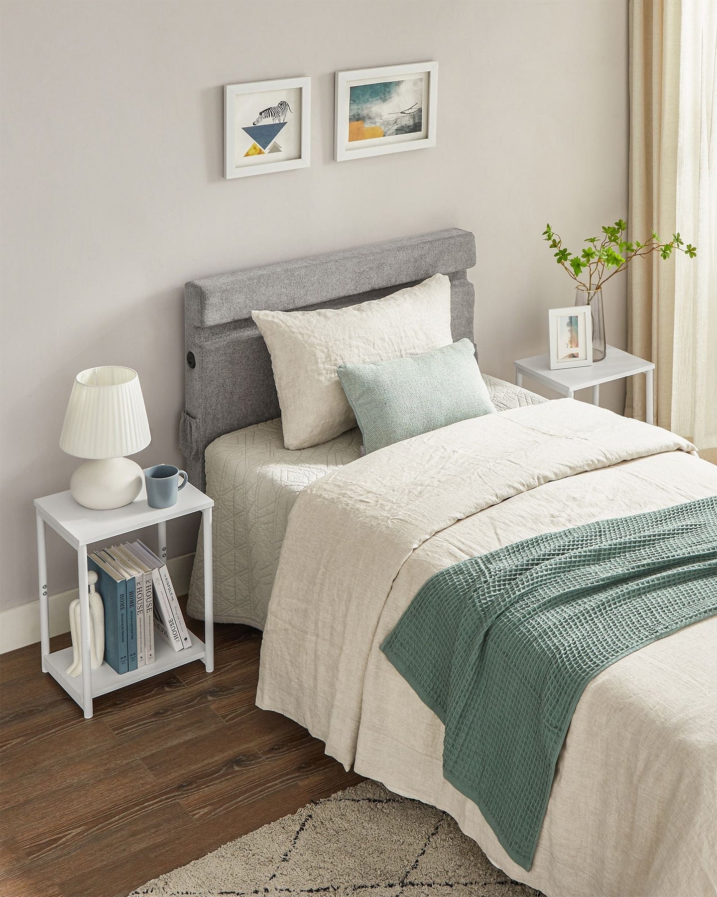 2-Tier End Table - Set of 2 - Steel Frame - Easy to Assemble
