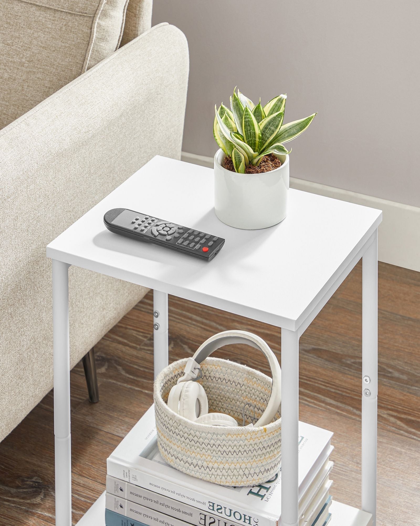2-Tier End Table - Set of 2 - Steel Frame - Easy to Assemble