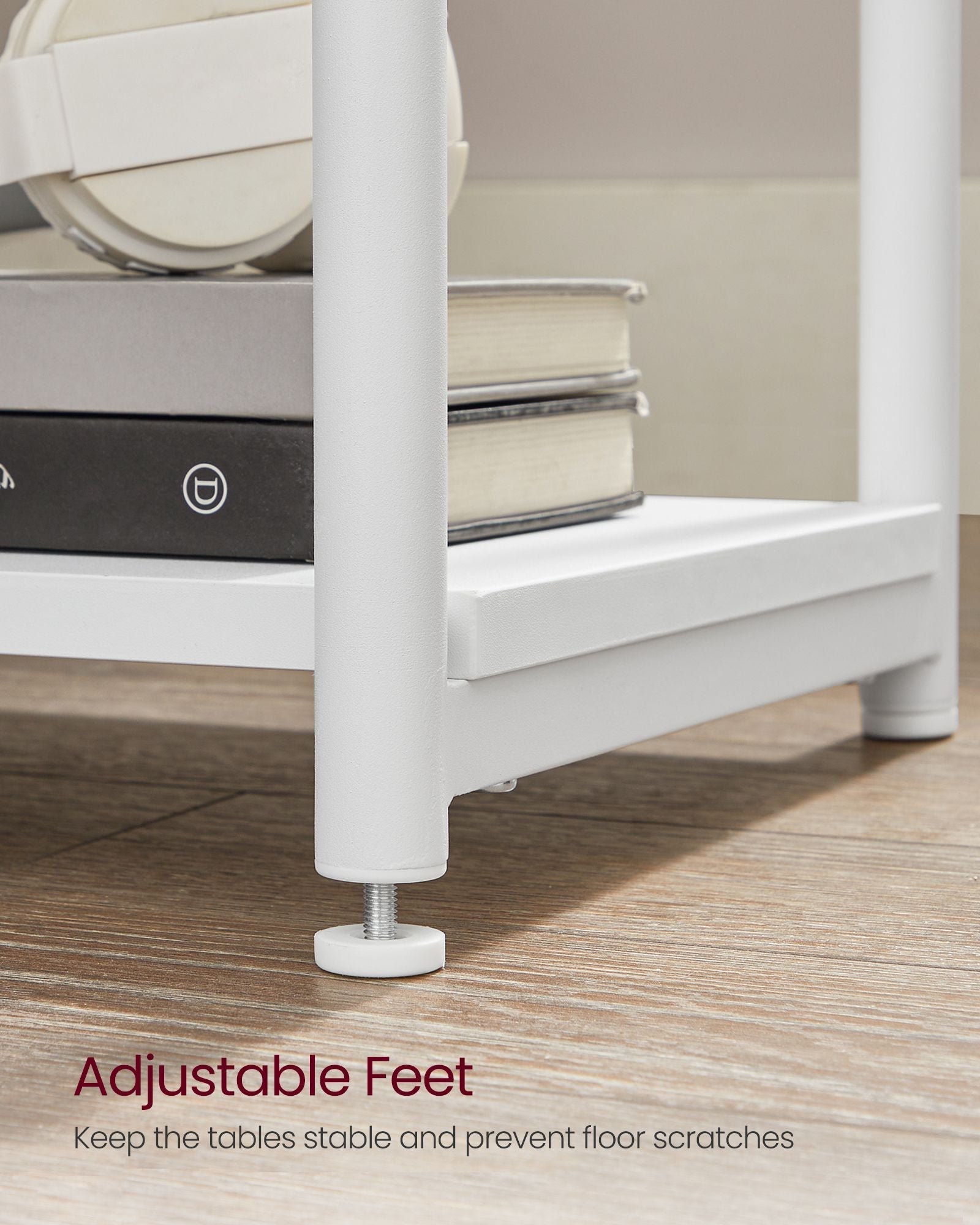 2-Tier End Table - Set of 2 - Steel Frame - Easy to Assemble