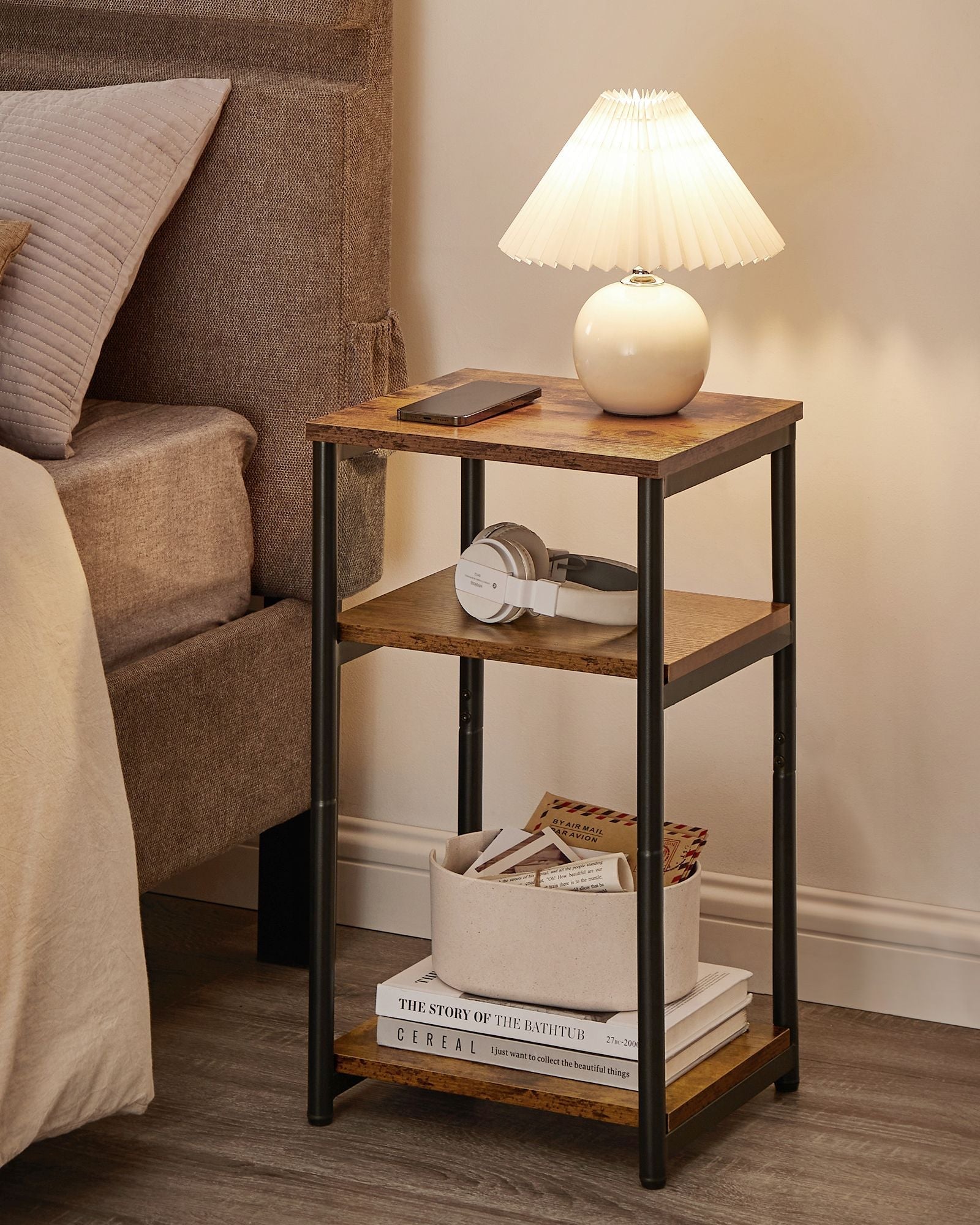 3-Tier End Table - Steel Frame - Versatile for Living Room