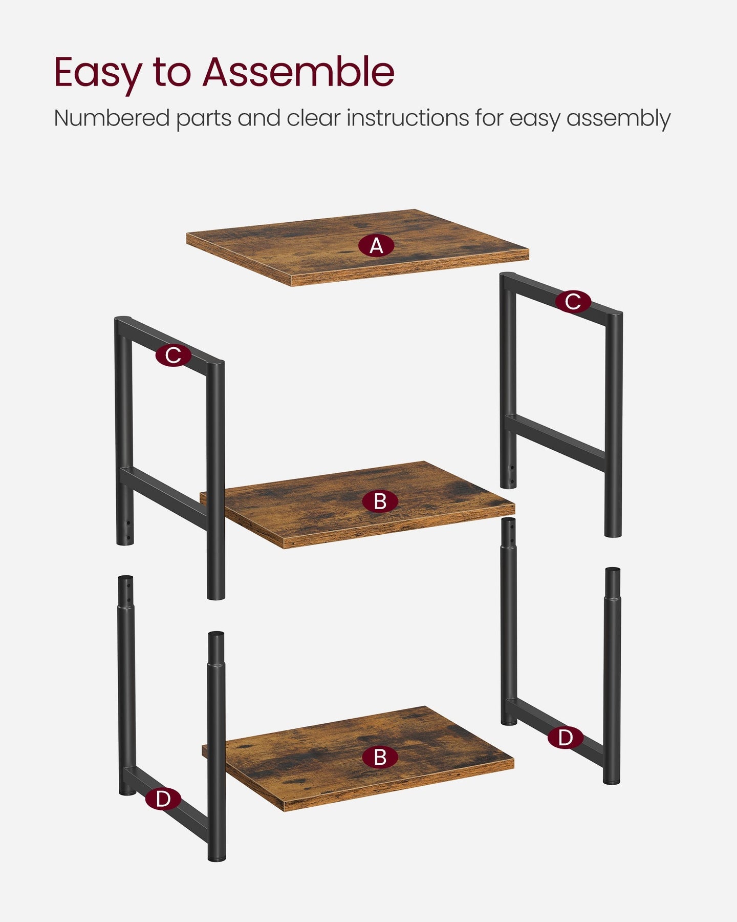 3-Tier End Table - Steel Frame - Versatile for Living Room