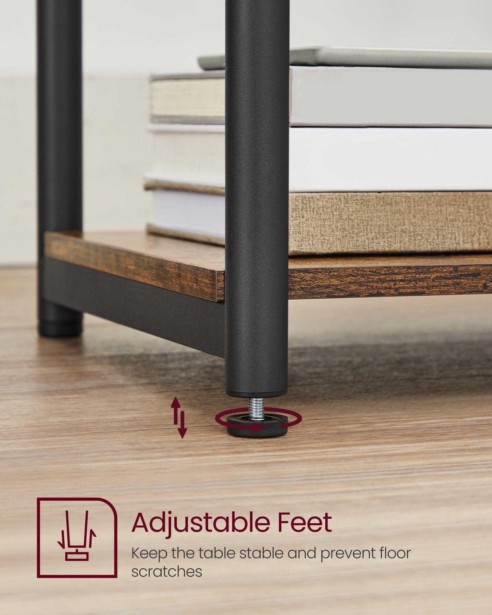 3-Tier End Table - Steel Frame - Versatile for Living Room