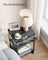 3-Tier Side Table - Steel Frame - Misty Grey and Ink Black