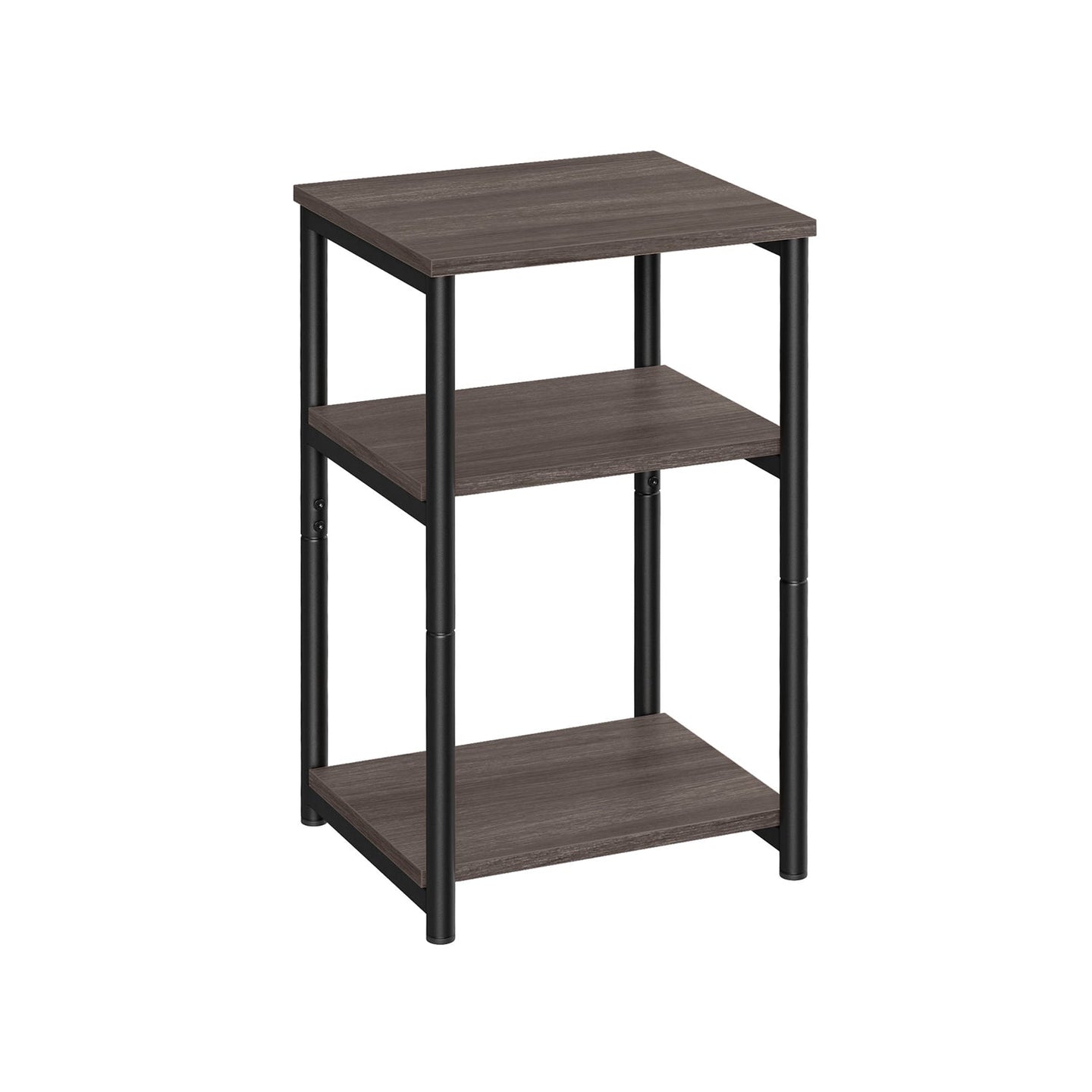 3-Tier Sofa Side Table - Steel Frame - Chestnut Brown