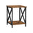 Side Table - Wood - Rustic Brown and Black - X-Shape Frame with Storage Shelf