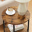 3-Tier Round Accent Table - Steel Frame - Rustic Brown and Black