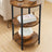 3-Tier Round Accent Table - Steel Frame - Rustic Brown and Black