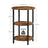 3-Tier Round Accent Table - Steel Frame - Rustic Brown and Black
