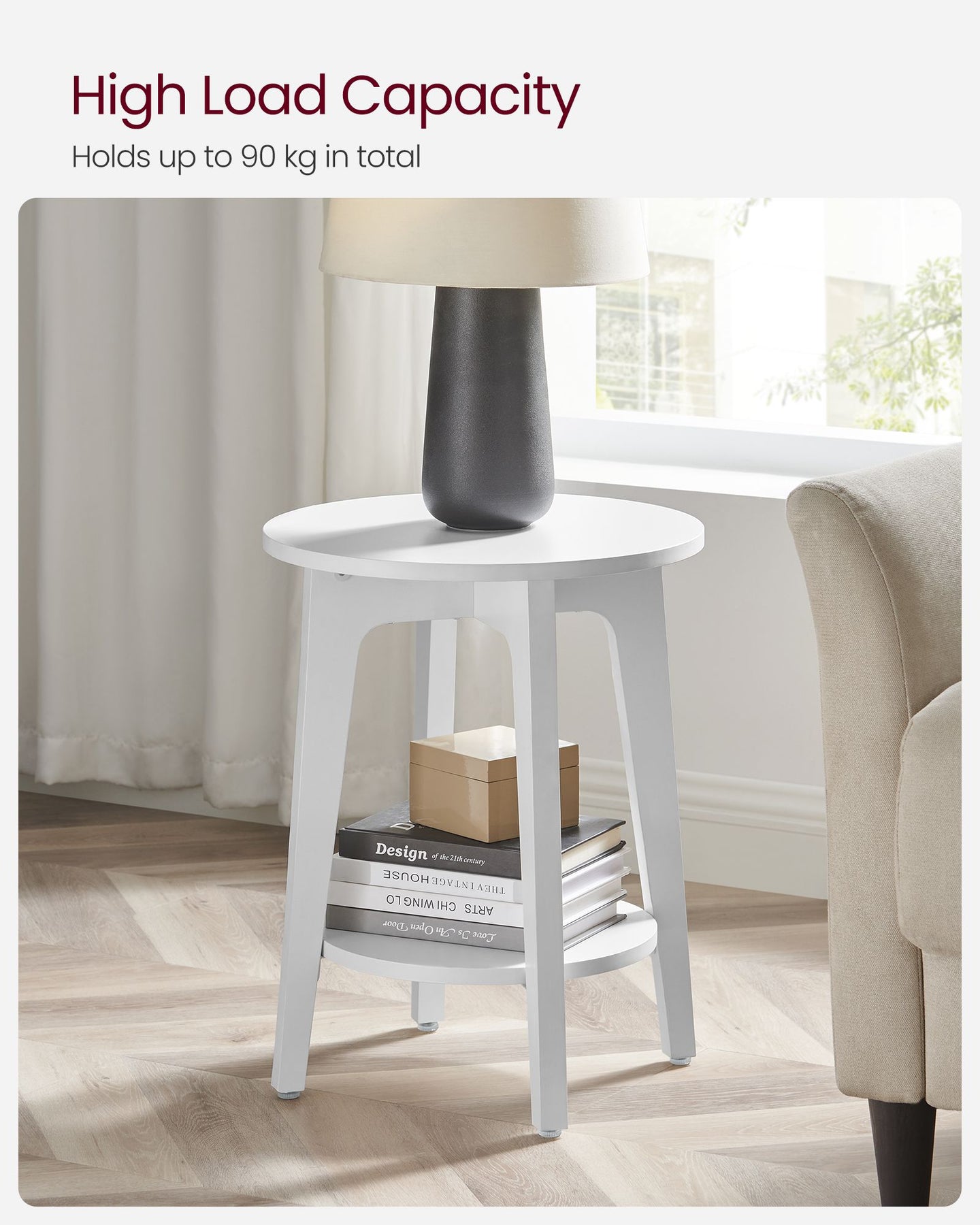Side Table - Wood - White
