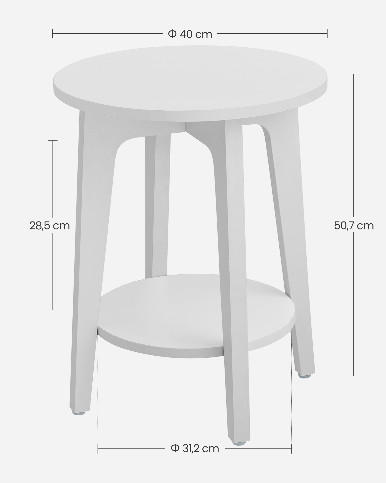 Side Table - Wood - White