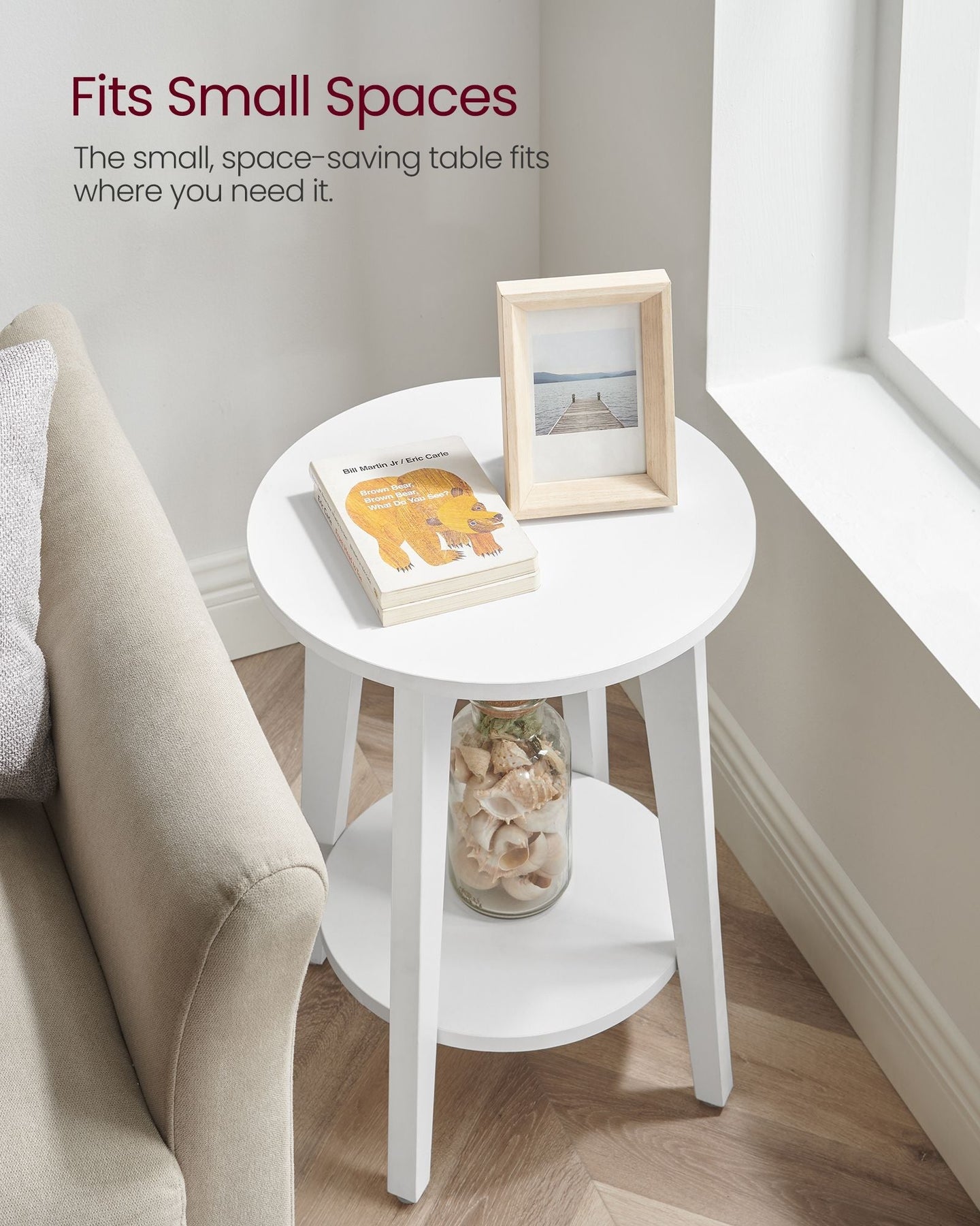 Side Table - Wood - White