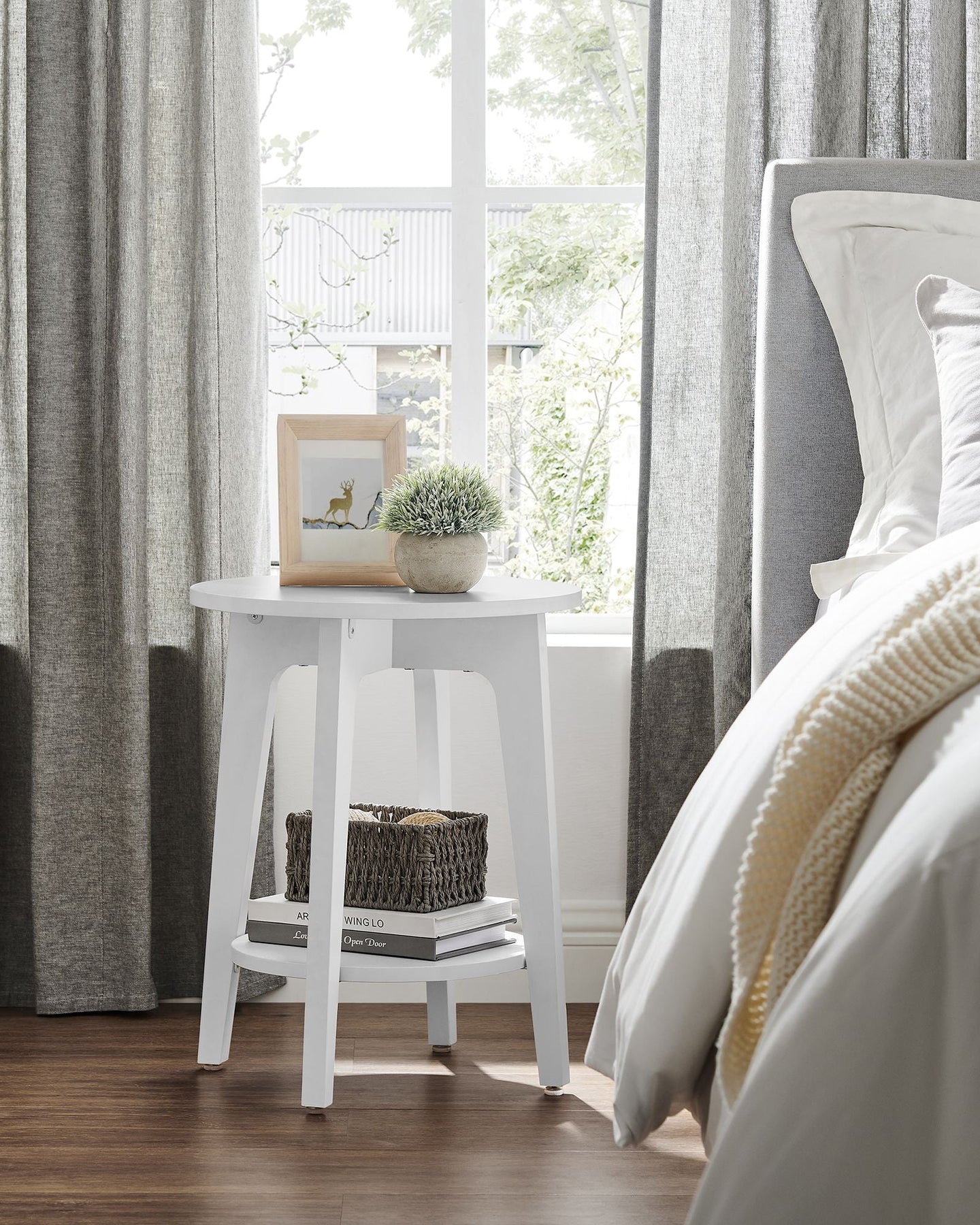 Side Table - Wood - White