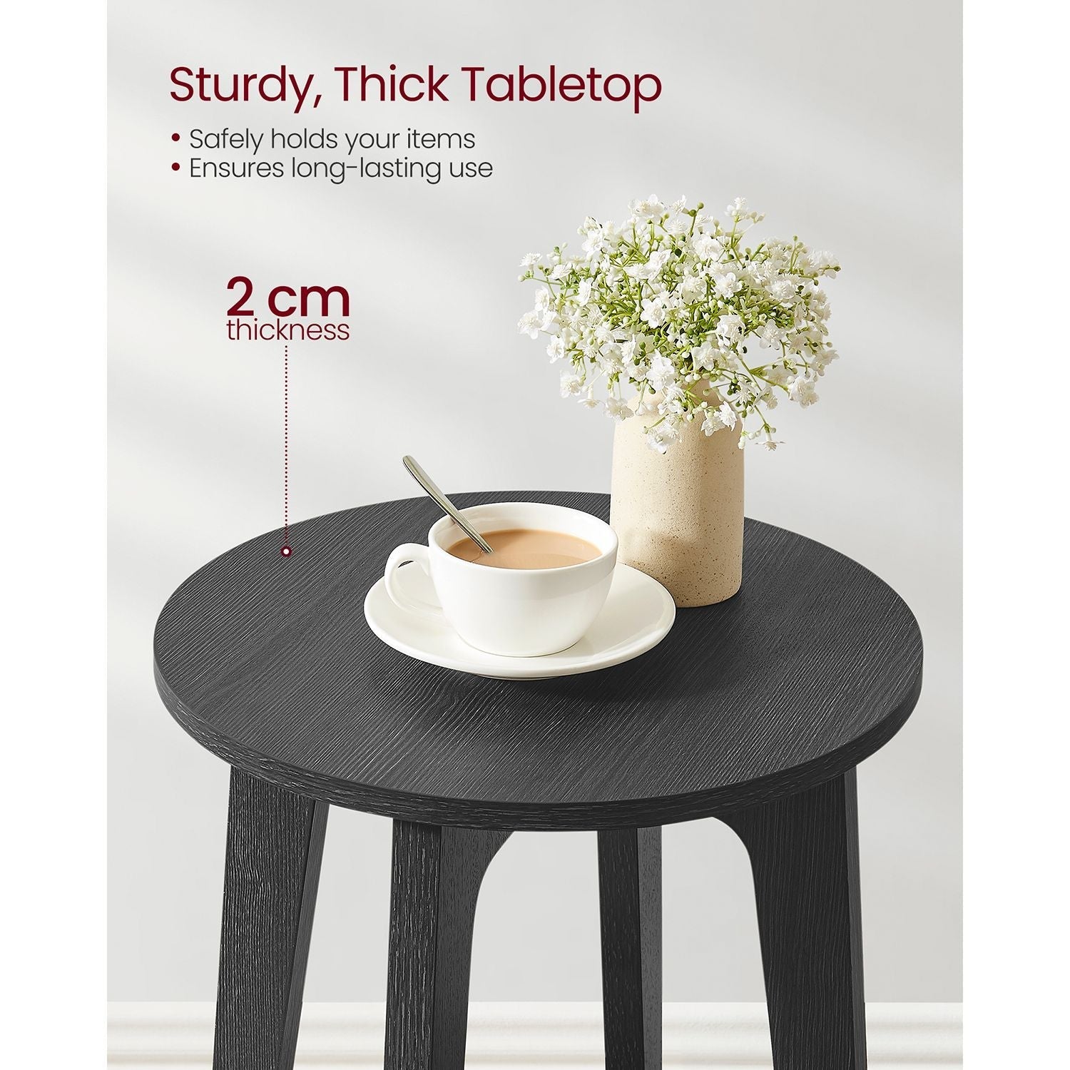 Round Side Table - Metal - Black