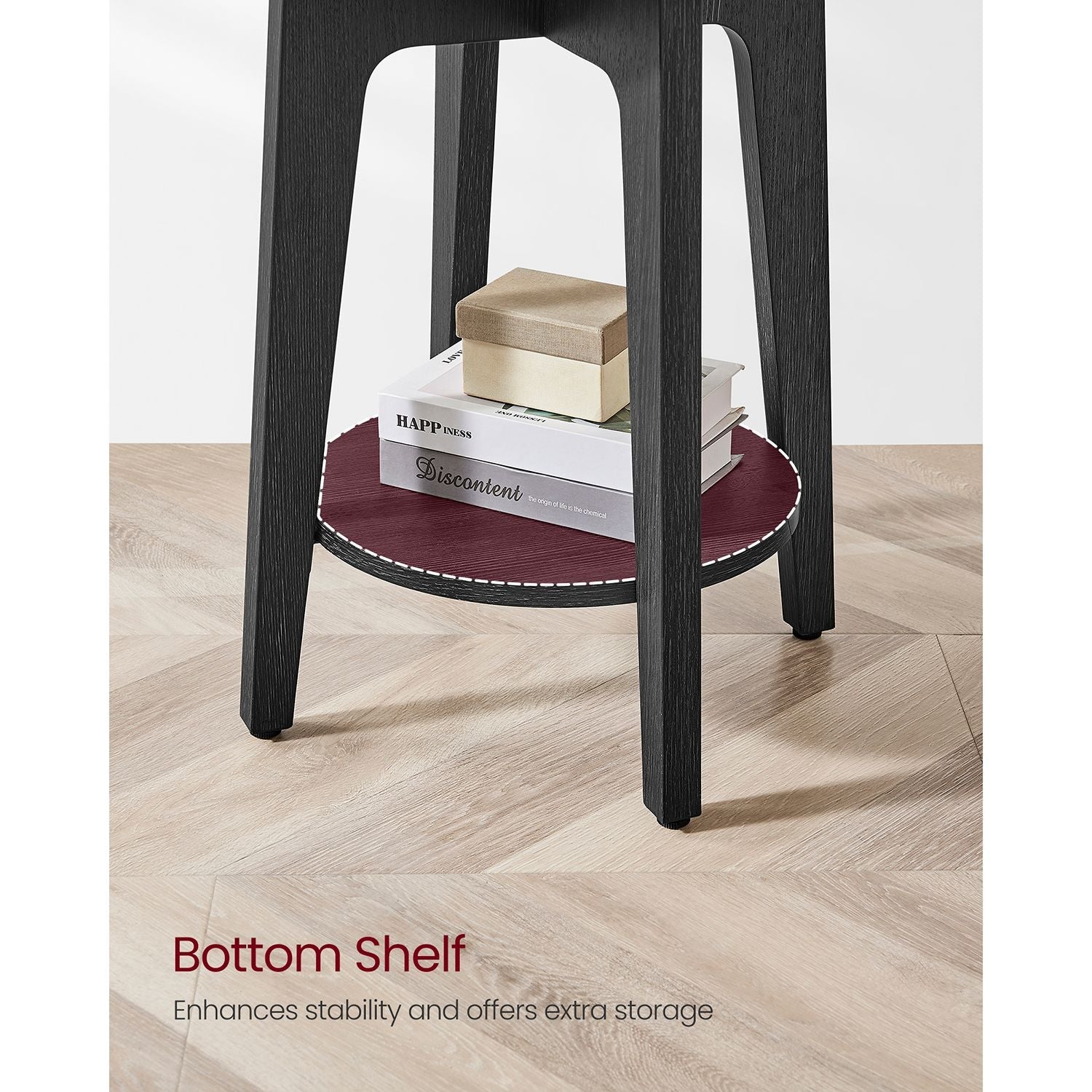 Round Side Table - Metal - Black