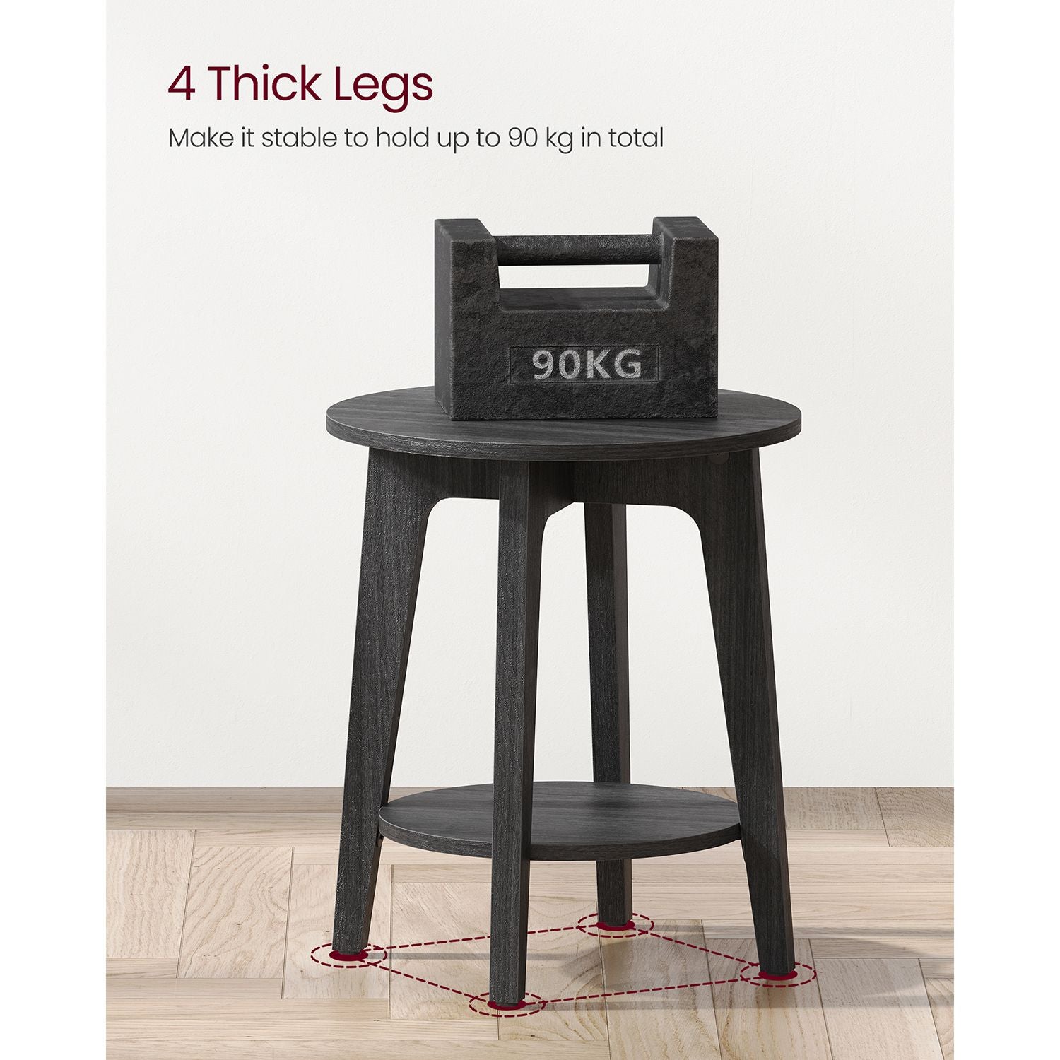 Round Side Table - Metal - Black