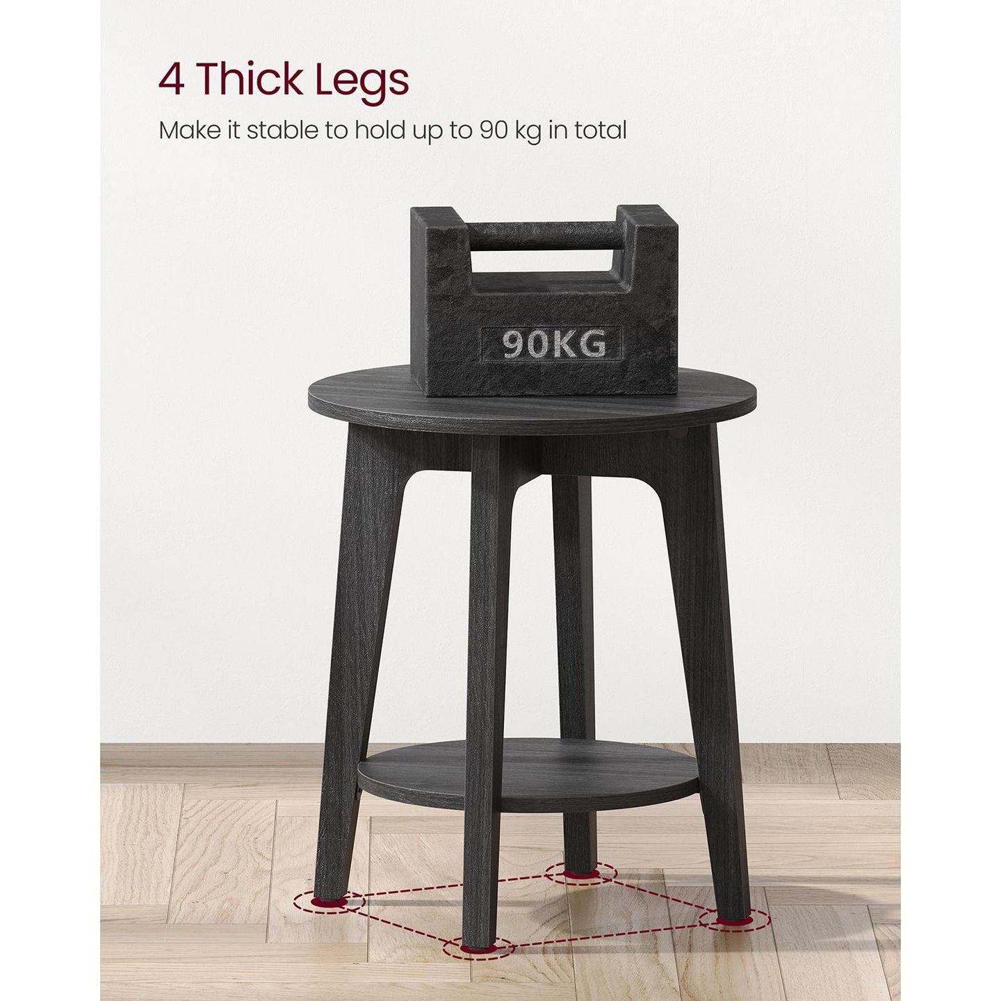 Round Side Table - Metal - Black