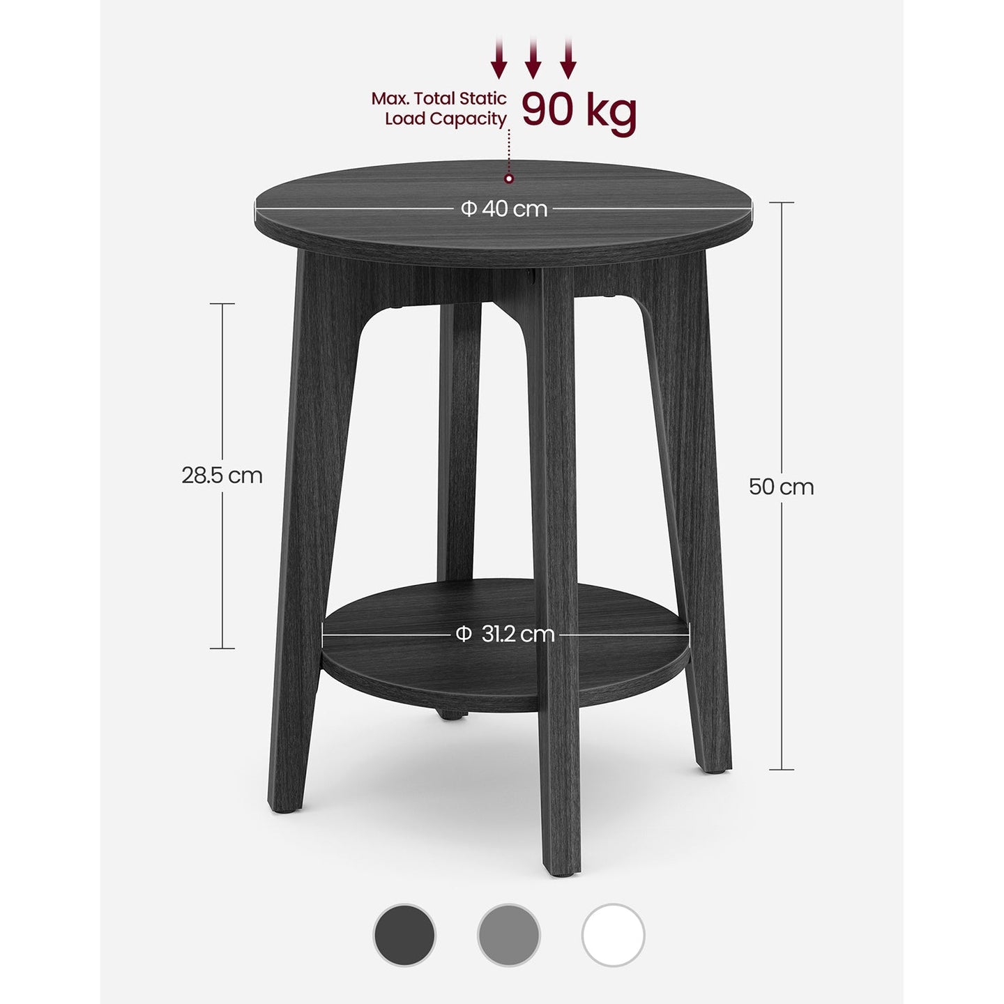 Round Side Table - Metal - Black