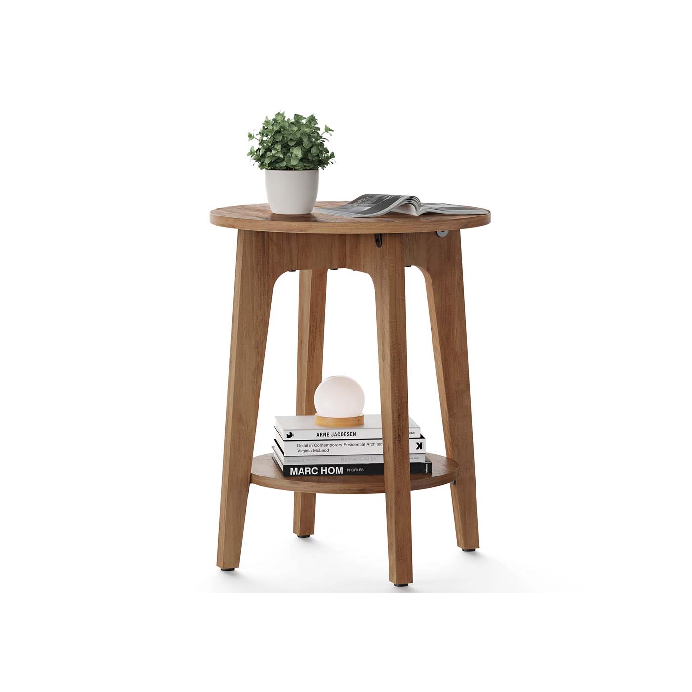 Side Table - Wood - Yellowish Brown