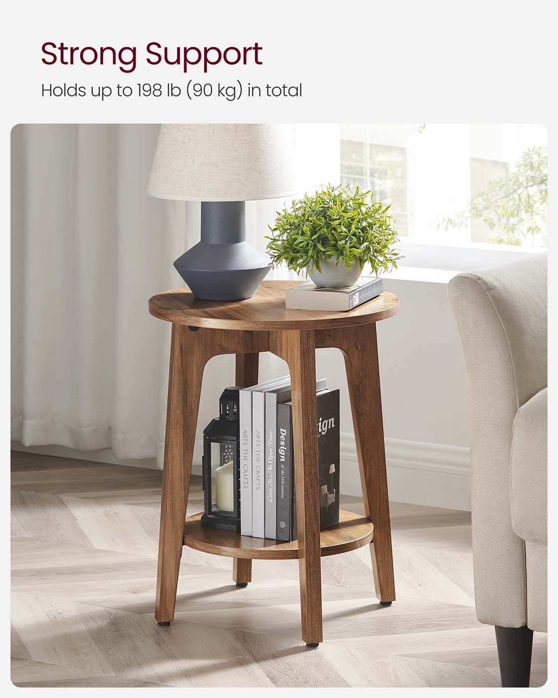 Side Table - Wood - Yellowish Brown