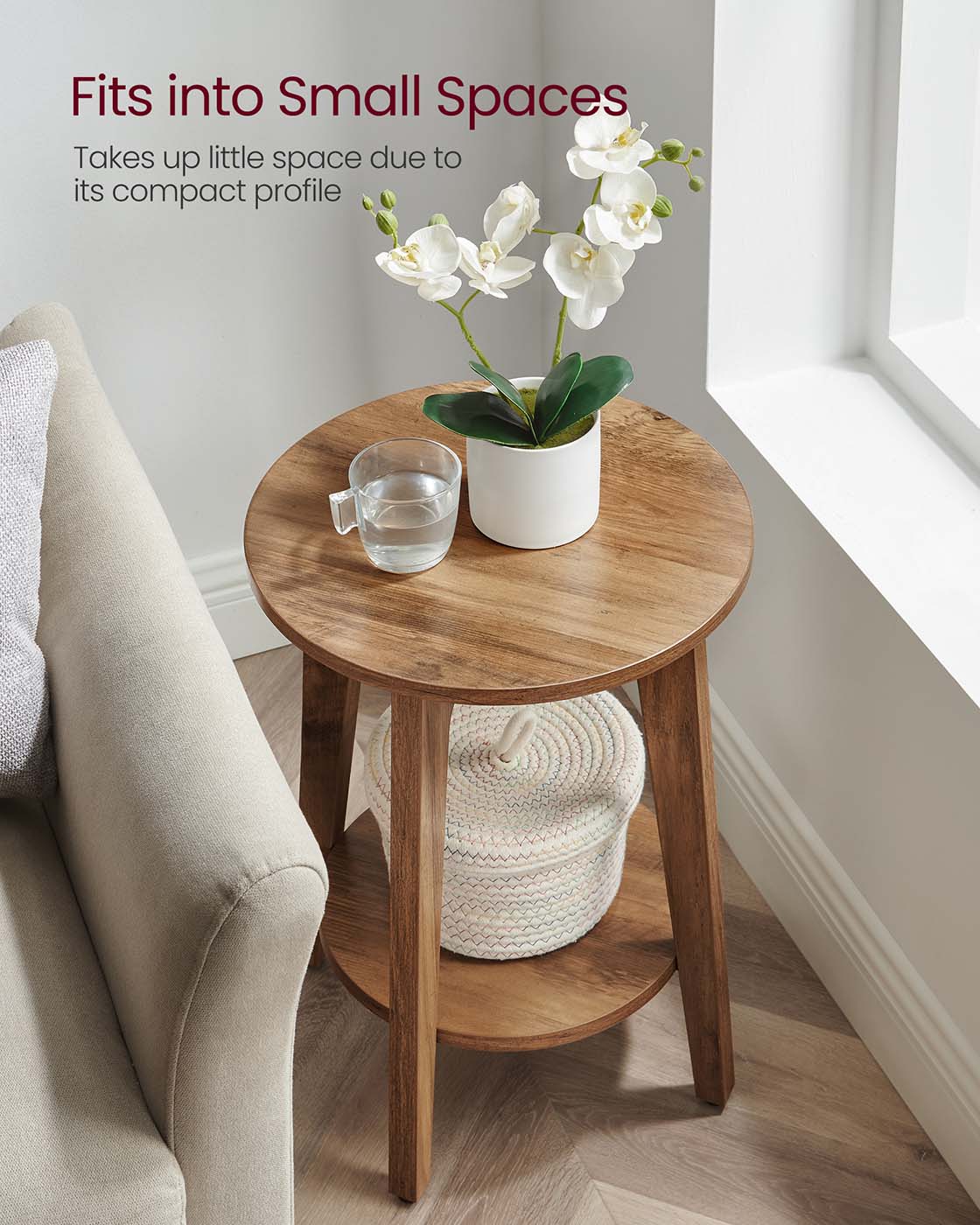 Side Table - Wood - Yellowish Brown