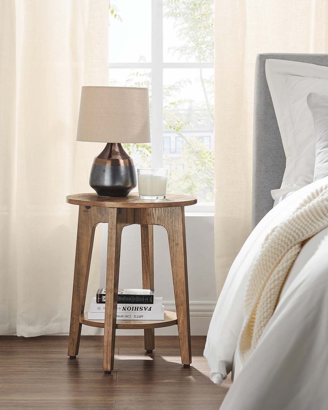 Side Table - Wood - Yellowish Brown