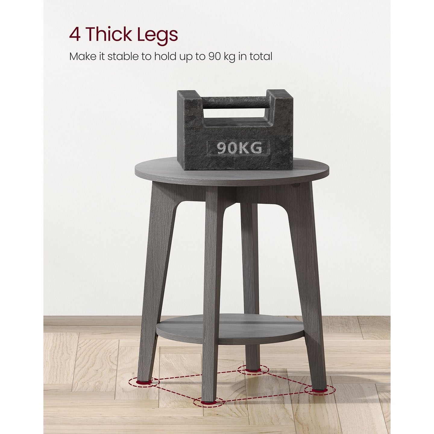 Side Table - Wood - Smoky Grey