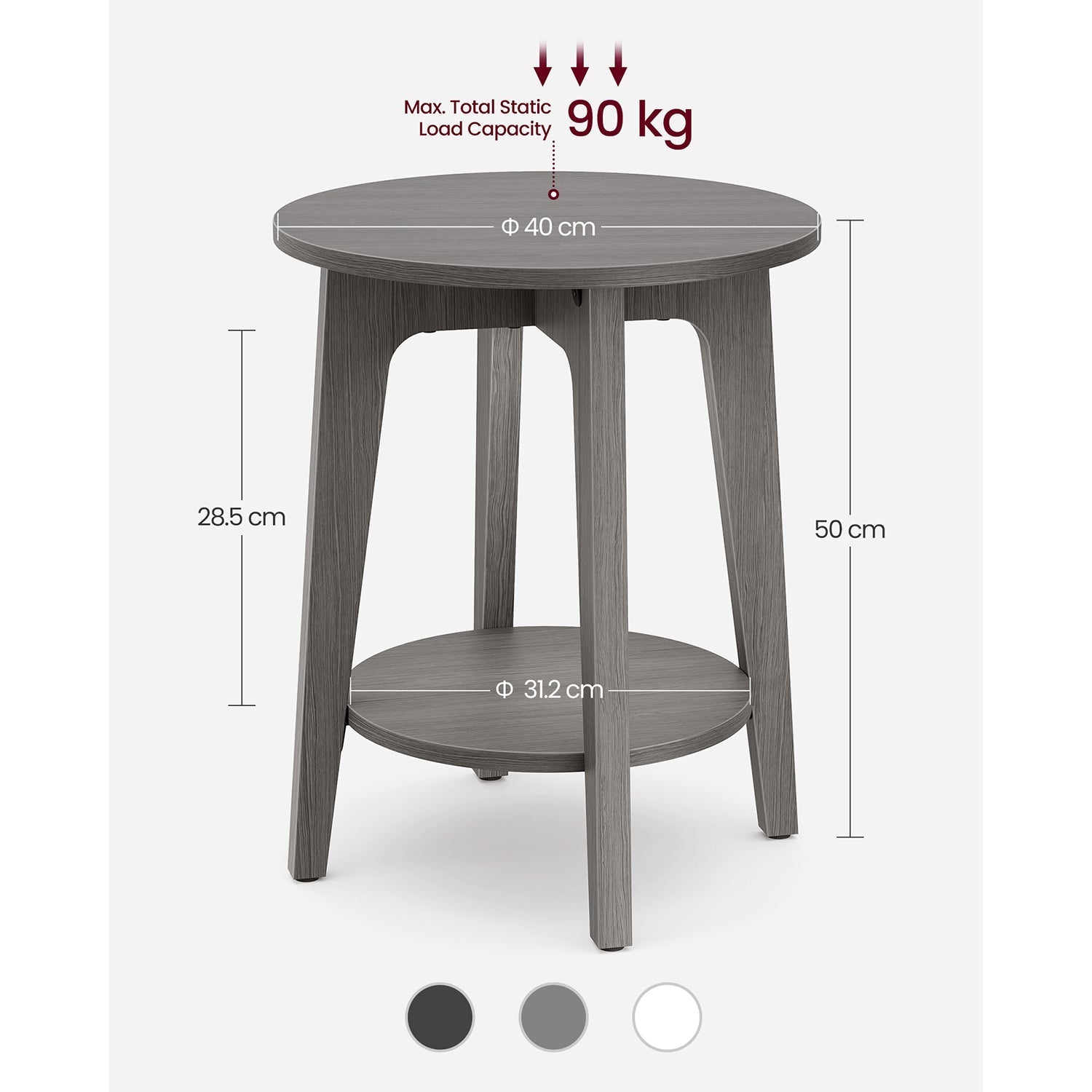 Side Table - Wood - Smoky Grey