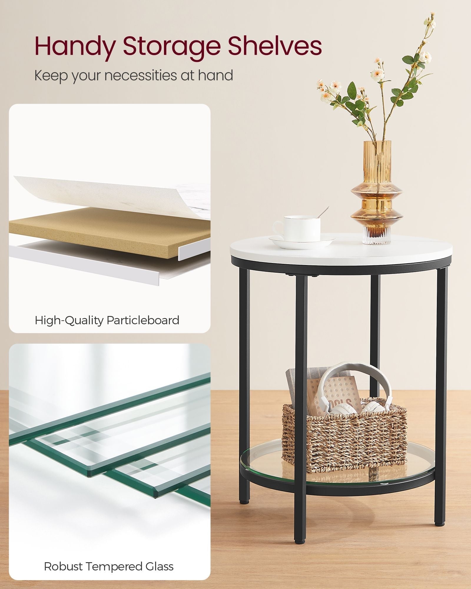 Coffee Table - 2-Tier Design - Particleboard - Modern Minimalist