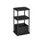 Side Table - Steel - Ebony Black - 3 Storage Shelves with Fabric Basket