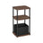 Side Table - Steel Frame - Ebony Walnut - 3 Storage Shelves with Fabric Basket