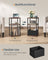 Side Table - Steel Frame - Ebony Walnut - 3 Storage Shelves with Fabric Basket