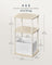 Side Table - 3 Storage Shelves - Steel - Natural Beige