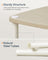 Side Table - 3 Storage Shelves - Steel - Natural Beige