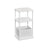 Side Table - Steel Frame - Snow White - 3 Storage Shelves with Fabric Basket