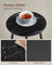 2-Tier Round Side Table - Glass - Marble Black