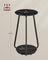 2-Tier Round Side Table - Glass - Marble Black