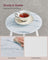 2-Tier Round Side Table - Glass - Marble White