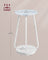 2-Tier Round Side Table - Glass - Marble White