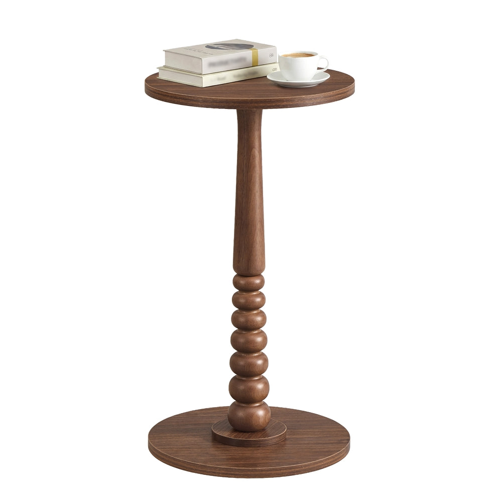 Round Side Table - 30L - Solid Wood Leg - Rubberwood