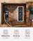 Slim Side Table - Wood - Rustic Brown and Black - Features Charging Station with USB Ports and Storage Bags
