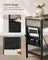 Slim Side Table - Wood - Rustic Brown and Black - Charging Station with USB Ports and Outlets
