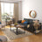 Sofa Table - Iron - Rustic Brown - Narrow Design with Mesh Shelf